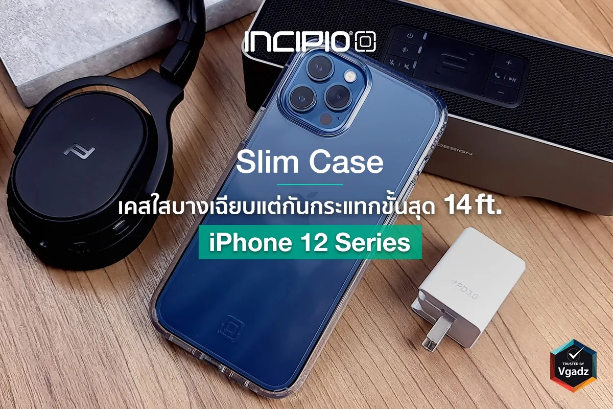 Incipio Slim เคสใสแข็ง 2 วัสดุ PC / TPU โชว์สีสวย Grip ยางช่วยจับแน่น