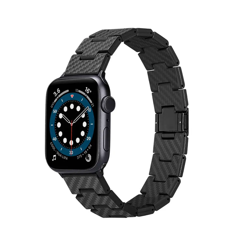 สายนาฬิกา PITAKA รุ่น Carbon Fiber Link Bracelet Band - ดีไซน์ Retro (Apple Watch 38/40/41mm) - ดำ