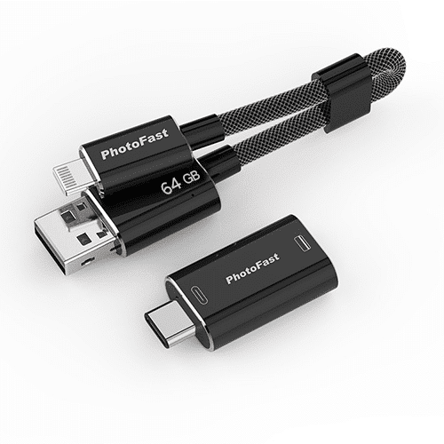 สายเคเบิลจัดเก็บข้อมูล Photofast รุ่น Memoriescable Gen 3 with Adapter ความจุ 64GB - สีดำ