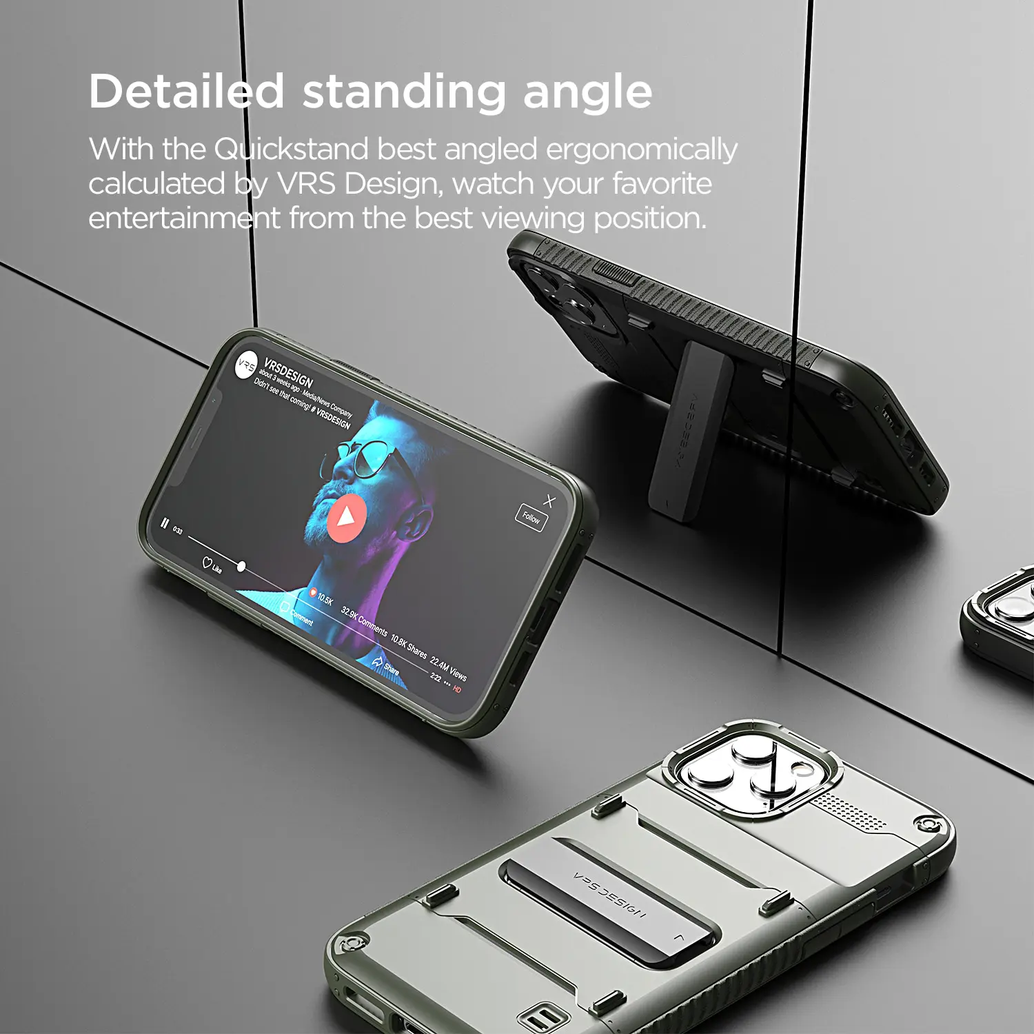 เคส VRS รุ่น Quick Stand - iPhone 12 Pro Max - เขียว/ดำ
