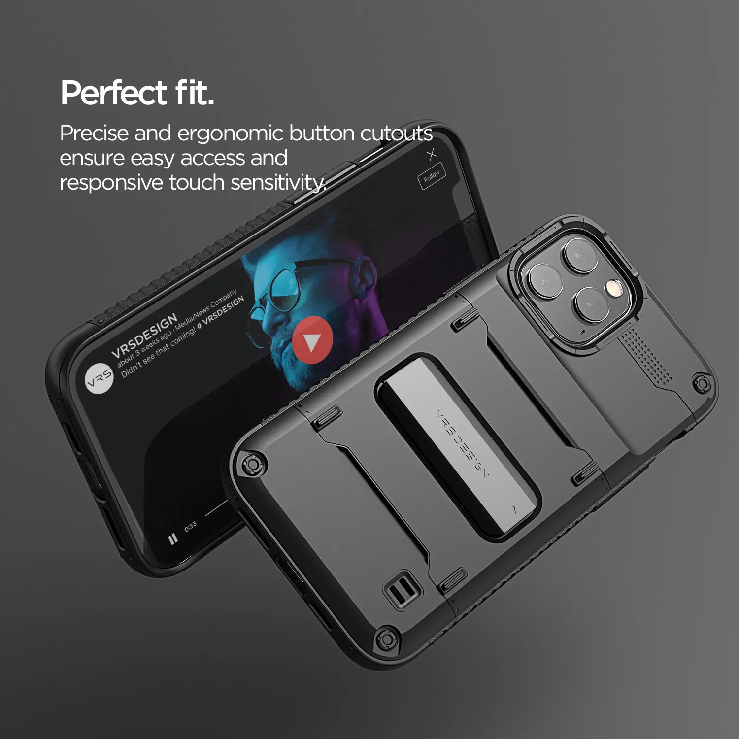 เคส VRS รุ่น Quick Stand - iPhone 12 Pro Max - ดำ