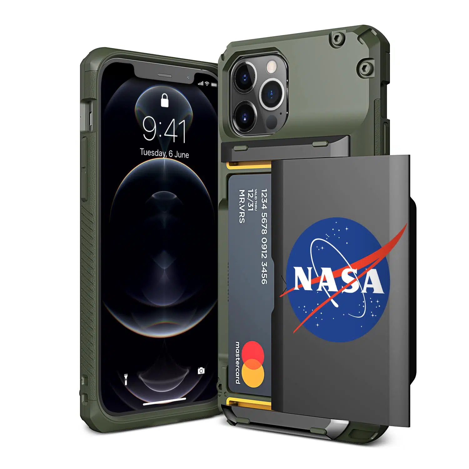 เคส VRS รุ่น Damda Glide Pro - iPhone 12 / 12 Pro - เขียว (Nasa Earth)