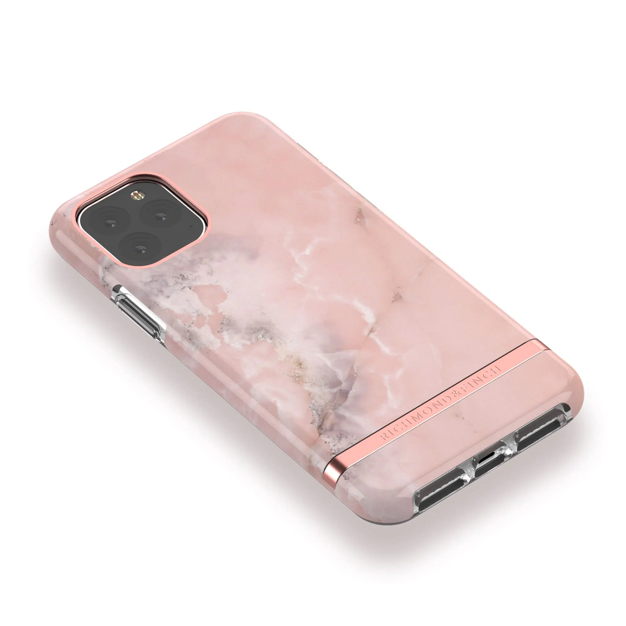 เคส Richmond & Finch รุ่น Glossy - iPhone 11 Pro - Pink Marble/Rose Gold Details
