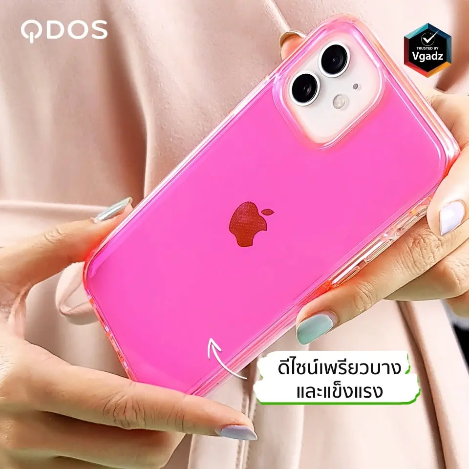 เคส QDOS รุ่น Hybrid Neon - iPhone 12 / 12 Pro - ชมพู