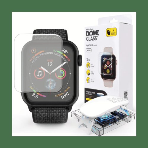 ฟิล์มกระจกนิรภัย Whitestone Dome Glass - Apple Watch Series 6/SE/5/4 (44mm) - เซตฟิล์ม2แผ่น + เครื่องอบ UV