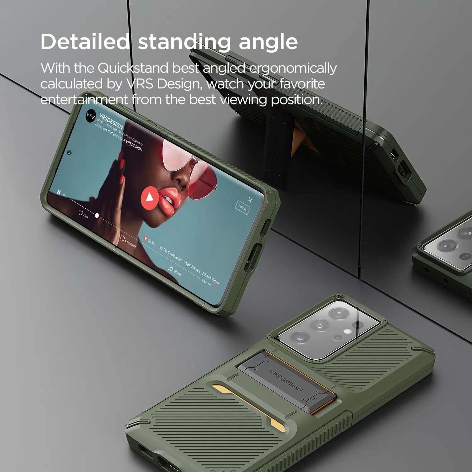 เคส VRS รุ่น Quick Stand - Samsung Galaxy S21 Ultra - เขียว/ดำ