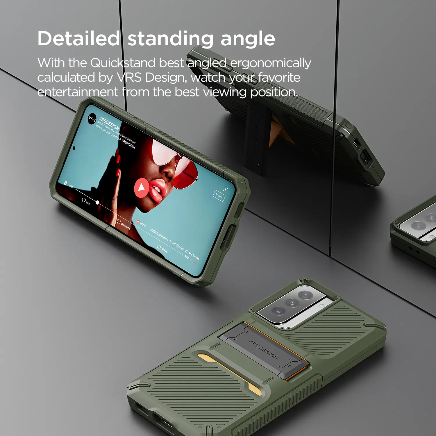 เคส VRS รุ่น Quick Stand - Galaxy S21 Plus - เขียว/ดำ