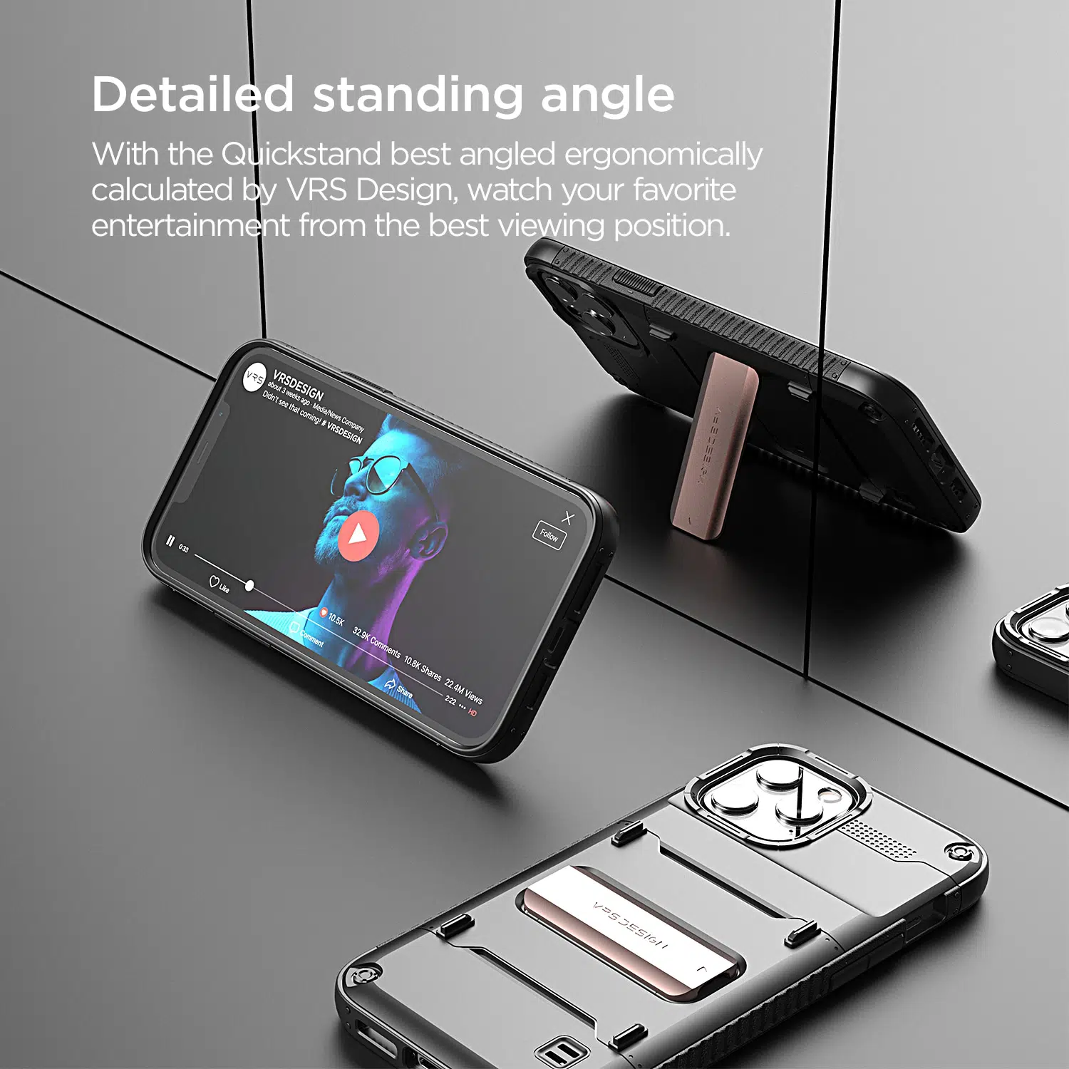 เคส VRS รุ่น Quick Stand - iPhone 12 Pro Max - ดำ/บรอนซ์