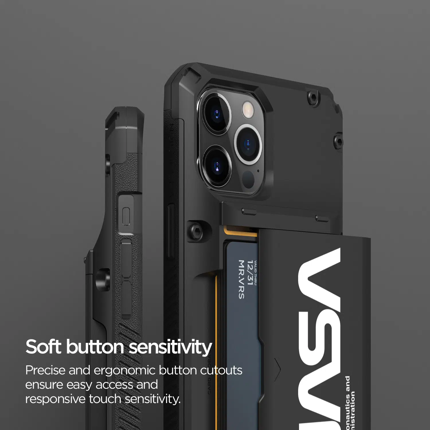เคส VRS รุ่น Damda Glide Pro - iPhone 12 Pro Max - ดำ (Nasa Ultra Text)