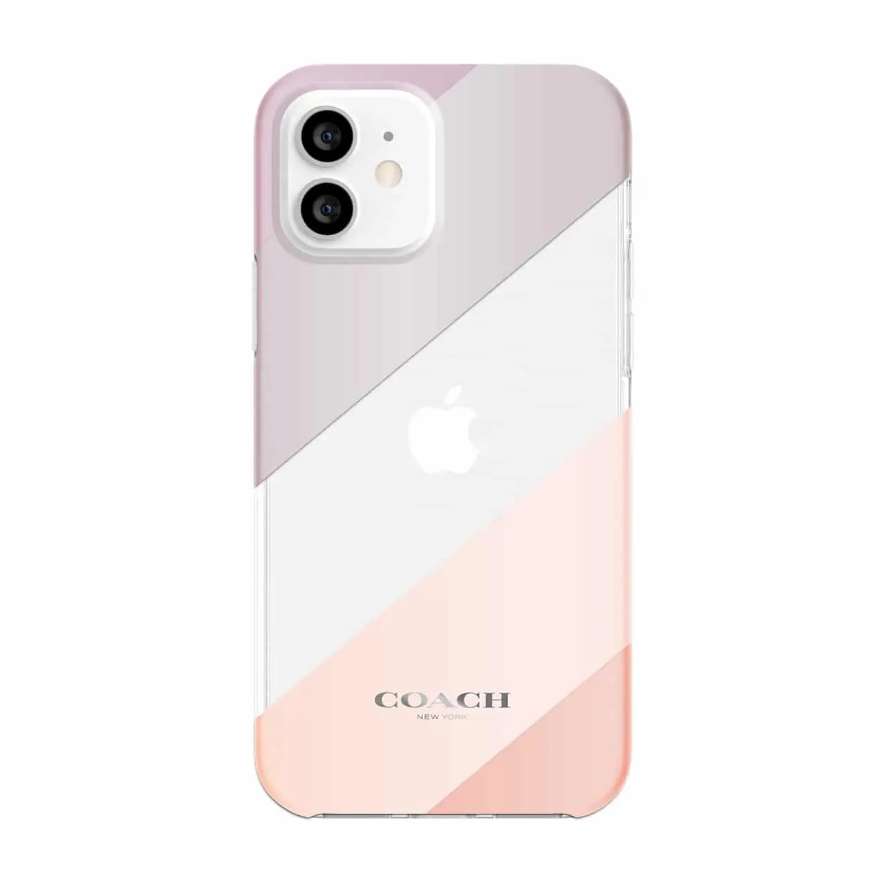 เคส Coach รุ่น Protective - iPhone 12 / 12 Pro - Diagonal Stripe Metallic Clear