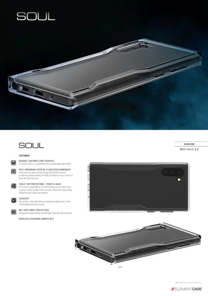 เคส Element Case รุ่น Soul - Samsung Note 10 Plus - สีใส