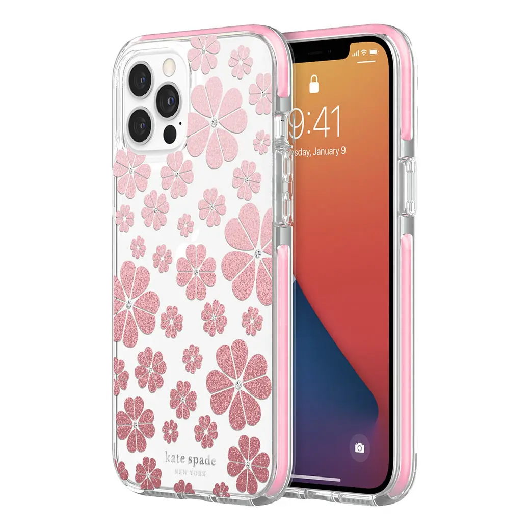 เคส Kate Spade New York รุ่น Defensive Hardshell Case - iPhone 12 Pro Max - Floral Glitter Ombre