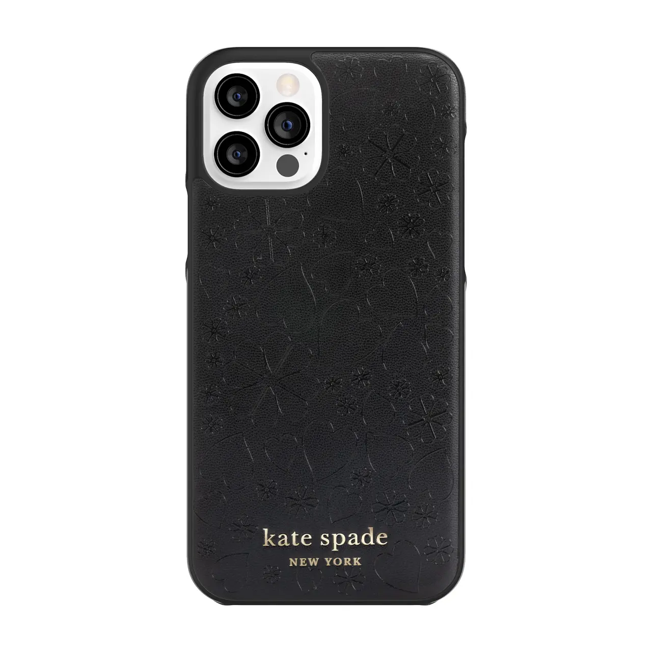 เคส Kate Spade New York รุ่น Wrap Case - iPhone 12 / 12 Pro - Black Crumbs/Clover Hearts Printed Pattern