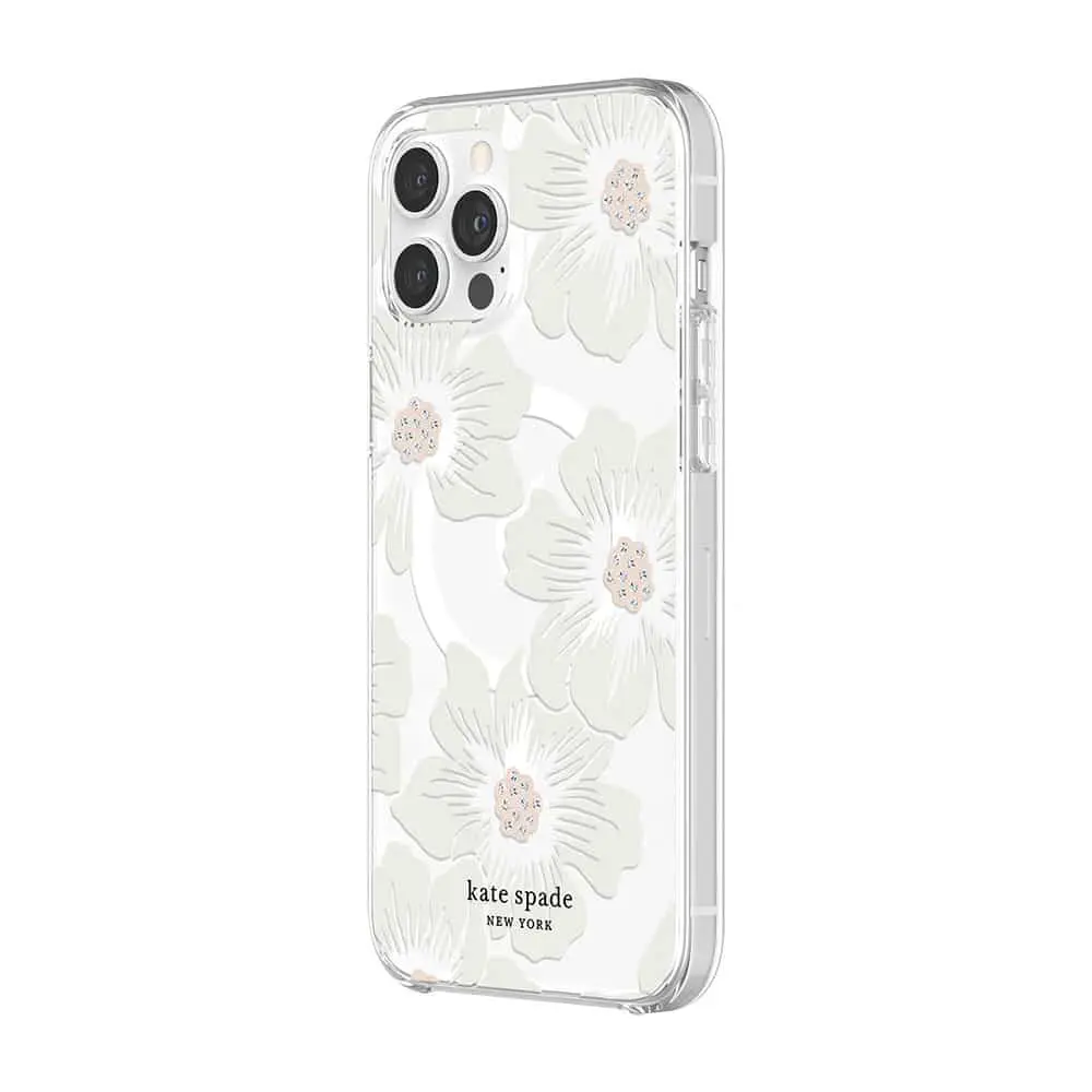 เคส Kate Spade New York รุ่น Protective Hardshell Case with MagSafe - iPhone 12 Pro Max - Hollyhock Floral Clear