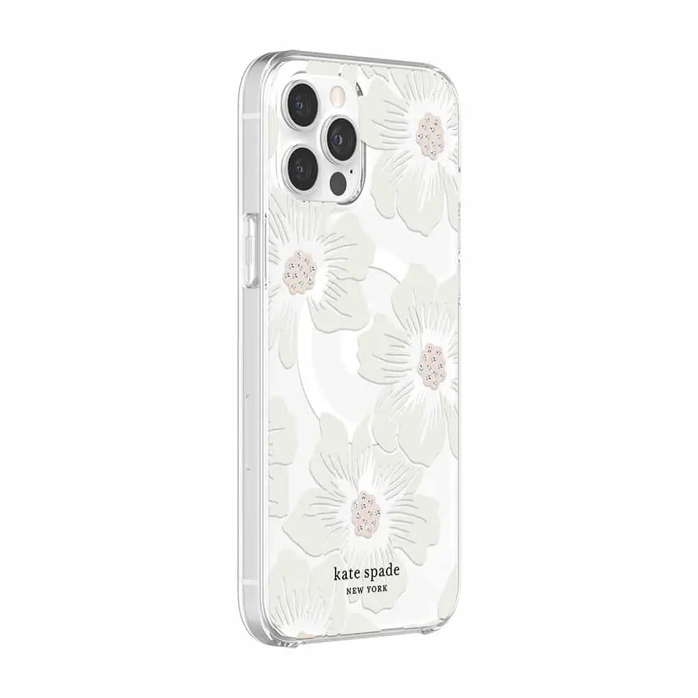 เคส Kate Spade New York รุ่น Protective Hardshell Case with MagSafe - iPhone 12 Pro Max - Hollyhock Floral Clear