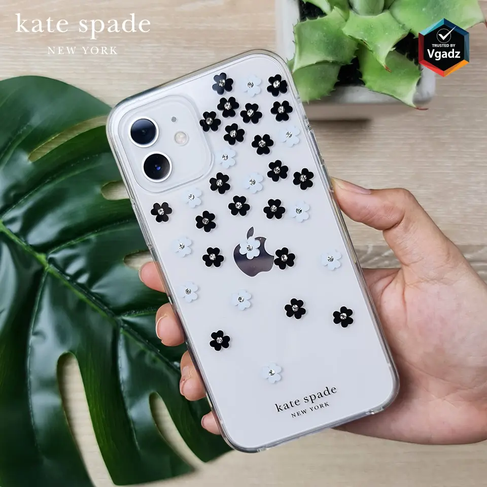 เคส Kate Spade New York รุ่น Protective Hardshell Case - iPhone 12 Mini - Hollyhock Floral Clear