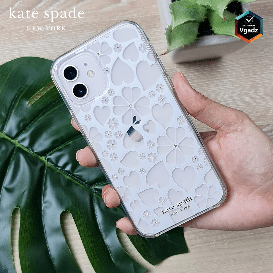 [ชิ้นถัดไปราคาพิเศษ] เคส Kate Spade New York รุ่น Protective Hardshell Case - iPhone 12 Mini - Hollyhock Floral Clear