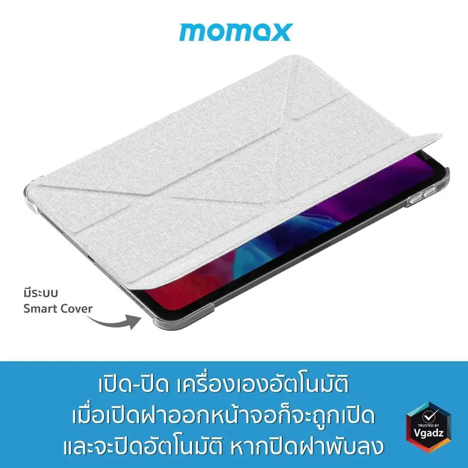 เคส Momax รุ่น Flip Cover Case - iPad Pro 12.9" (5th Gen 2021) - Dark Grey