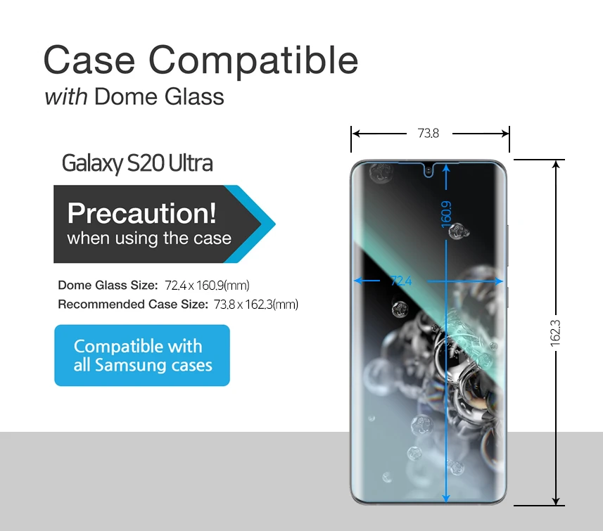 ฟิล์มกระจกนิรภัย Whitestone Dome Glass - Galaxy S20 Plus - ไม่มีเครื่อง UV