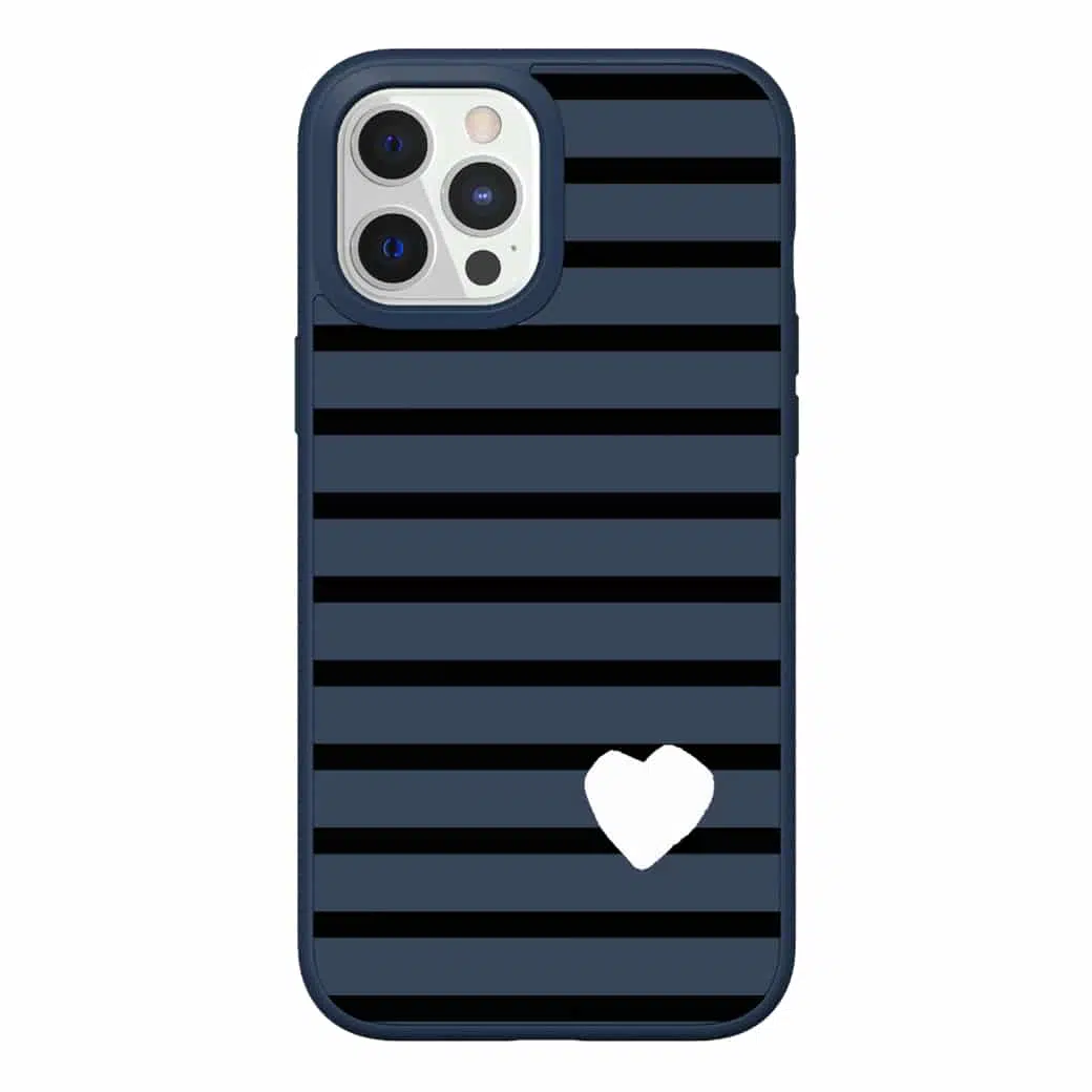เคส RhinoShield รุ่น SolidSuit Graphic - iPhone 12 Pro Max - Navy Blue/Love Stripes I