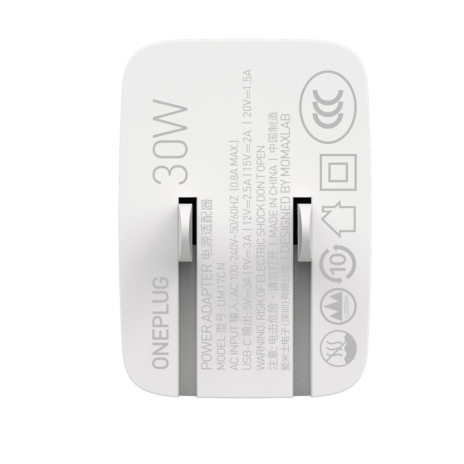 หัวปลั๊กชาร์จเร็ว Momax รุ่น ONE Plug 1-Port USB-C PD Charger (30W) - สีขาว