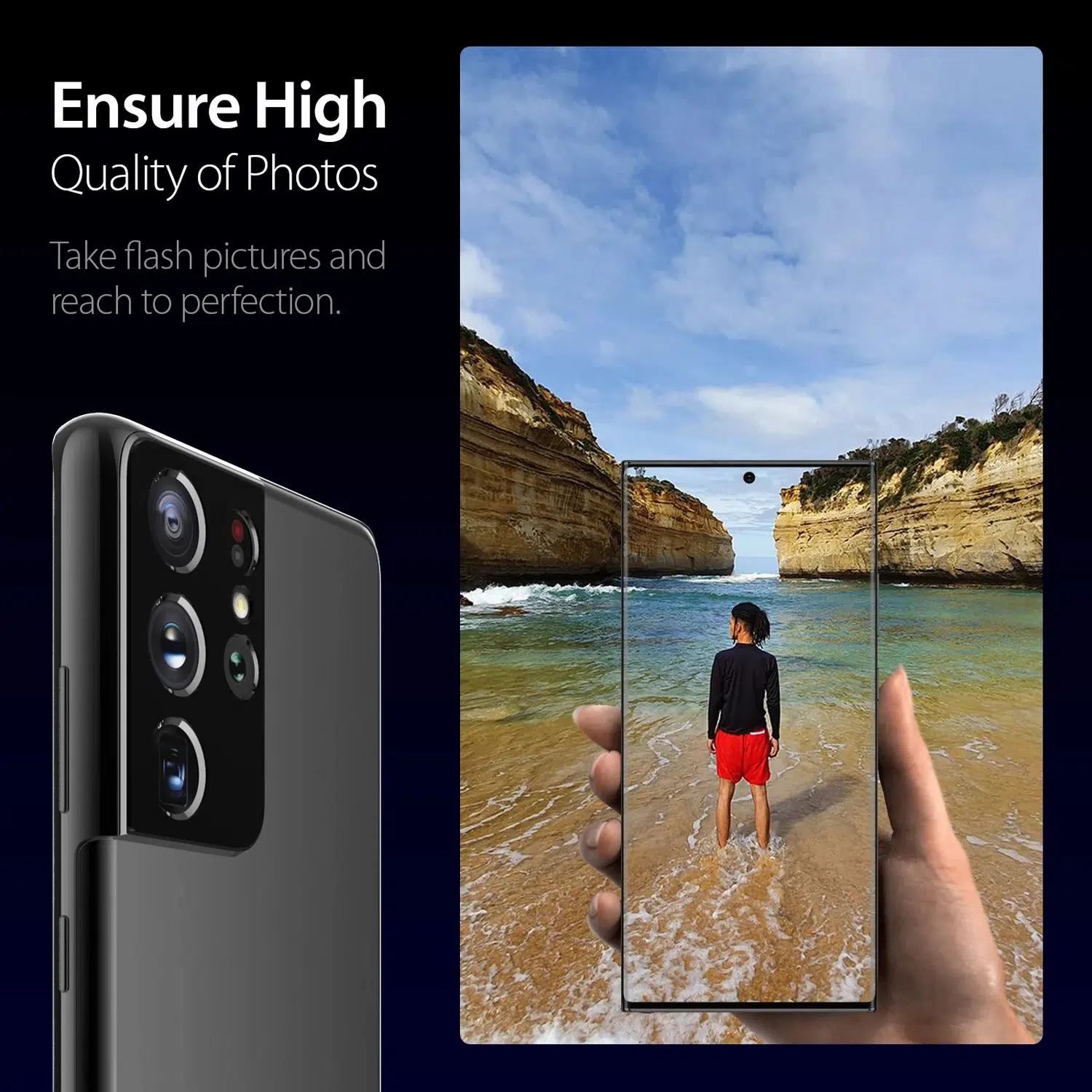 ฟิล์มกระจกนิรภัยเลนส์กล้อง Whitestone Camera Protector - Samsung Galaxy S21 Ultra (ฟิล์ม2แผ่น)