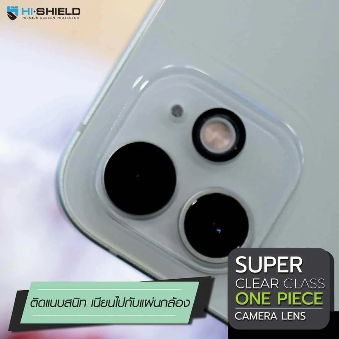 กระจกเลนส์กล้องทั้งแผ่น Hishield รุ่น Super Clear Camera Lens - iPhone 12 Pro - สีใส