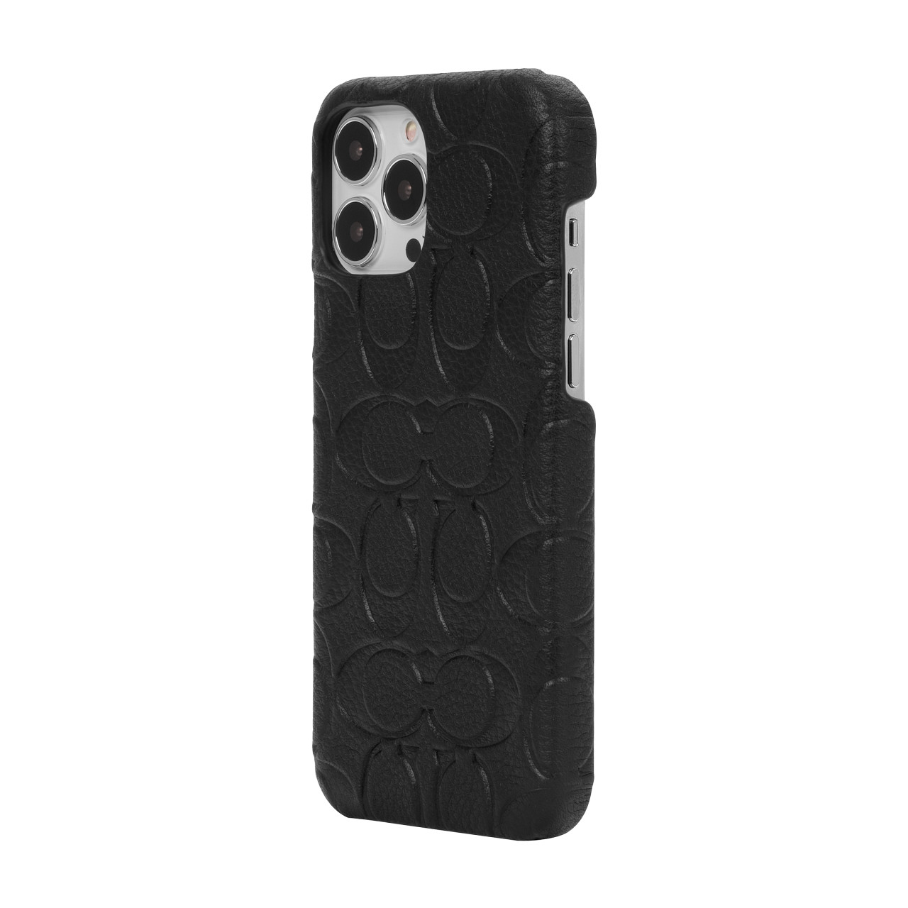 เคส Coach รุ่น Slim Wrap - iPhone 13 Pro Max - Black Emboss Signature C Pebbled Leather