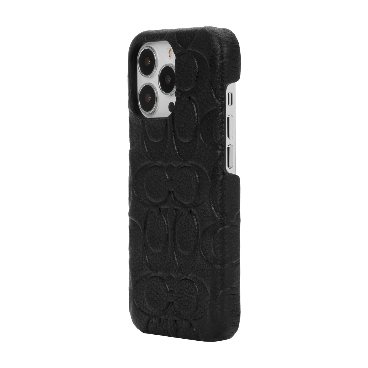 เคส Coach รุ่น Slim Wrap - iPhone 13 Pro - Black Emboss Signature C Pebbled Leather
