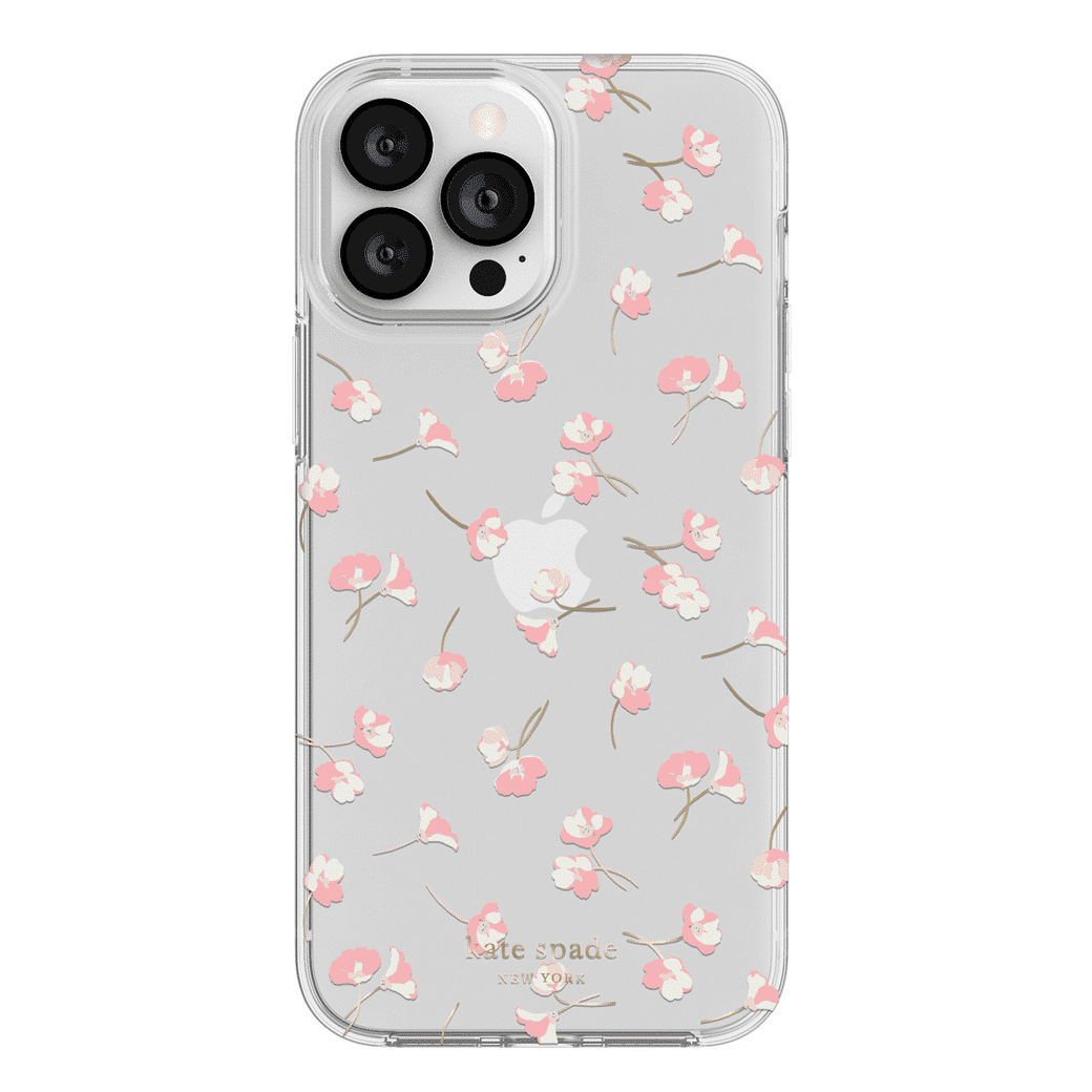เคส Kate Spade New York รุ่น Protective Hardshell Case - iPhone 13 Pro Max - Falling Poppies Blush