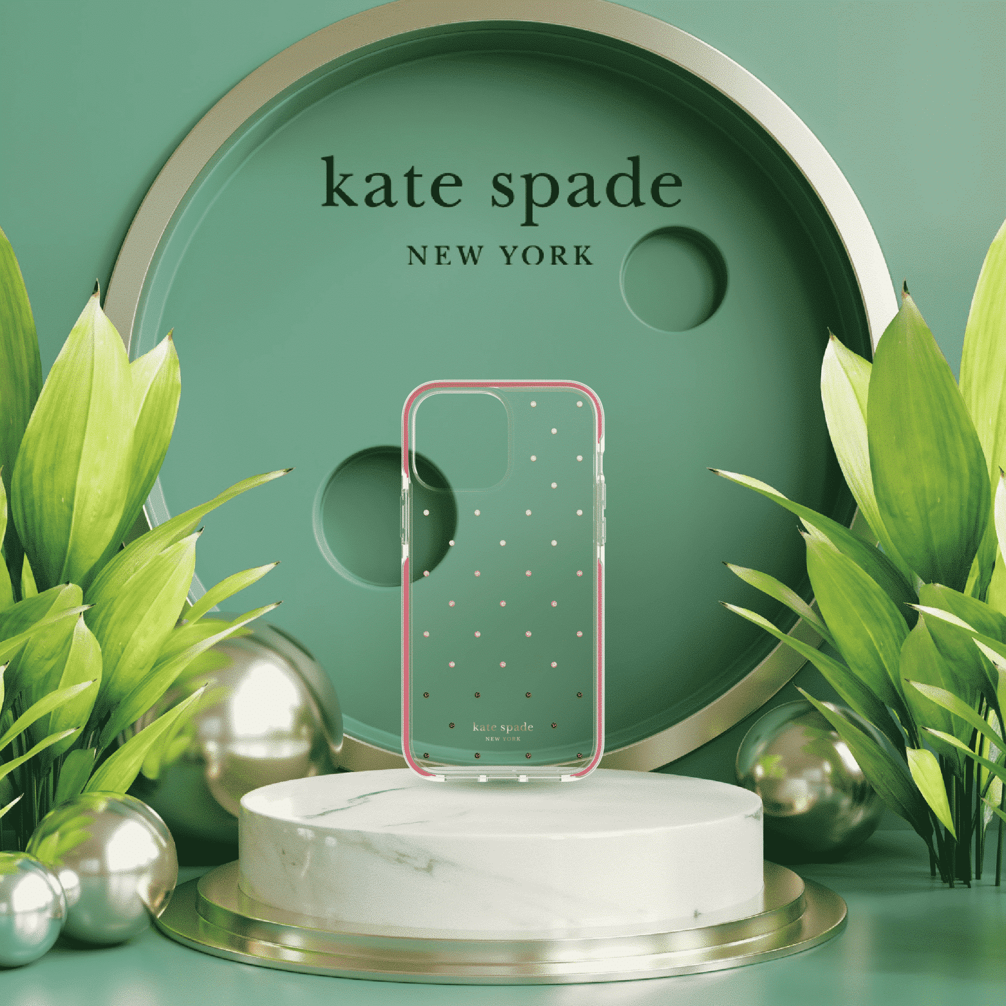 เคส Kate Spade New York รุ่น Defensive Hardshell Case - iPhone 13 Pro Max - Pin Dot Ombre Pink