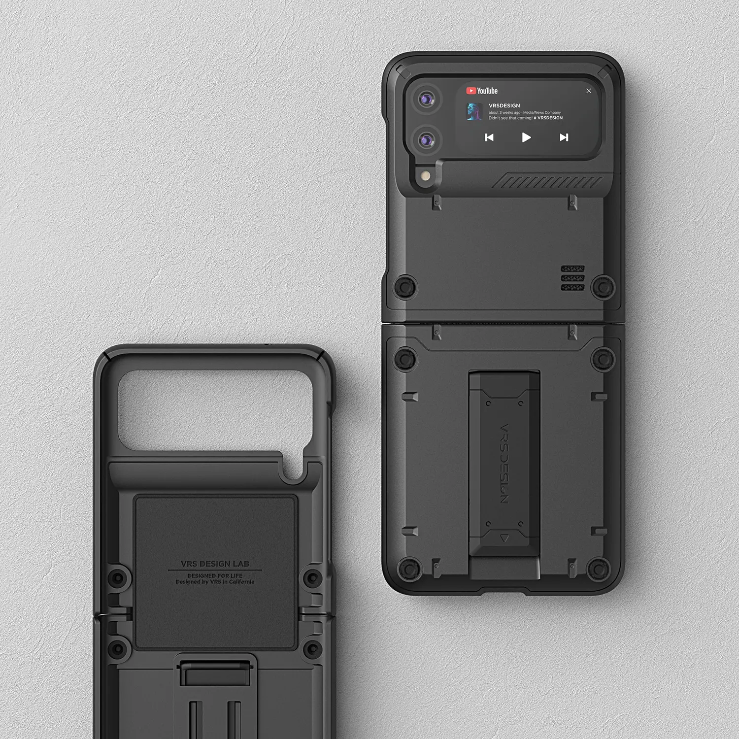 เคสกันกระแทก VRS รุ่น Quick Stand Active - Galaxy Z Flip 3 - Metal Black