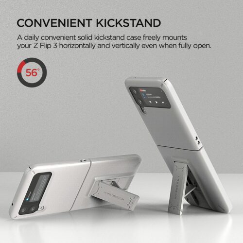 เคสกันกระแทก VRS รุ่น Quick Stand Modern - Galaxy Z Flip 3 - White - Image 3
