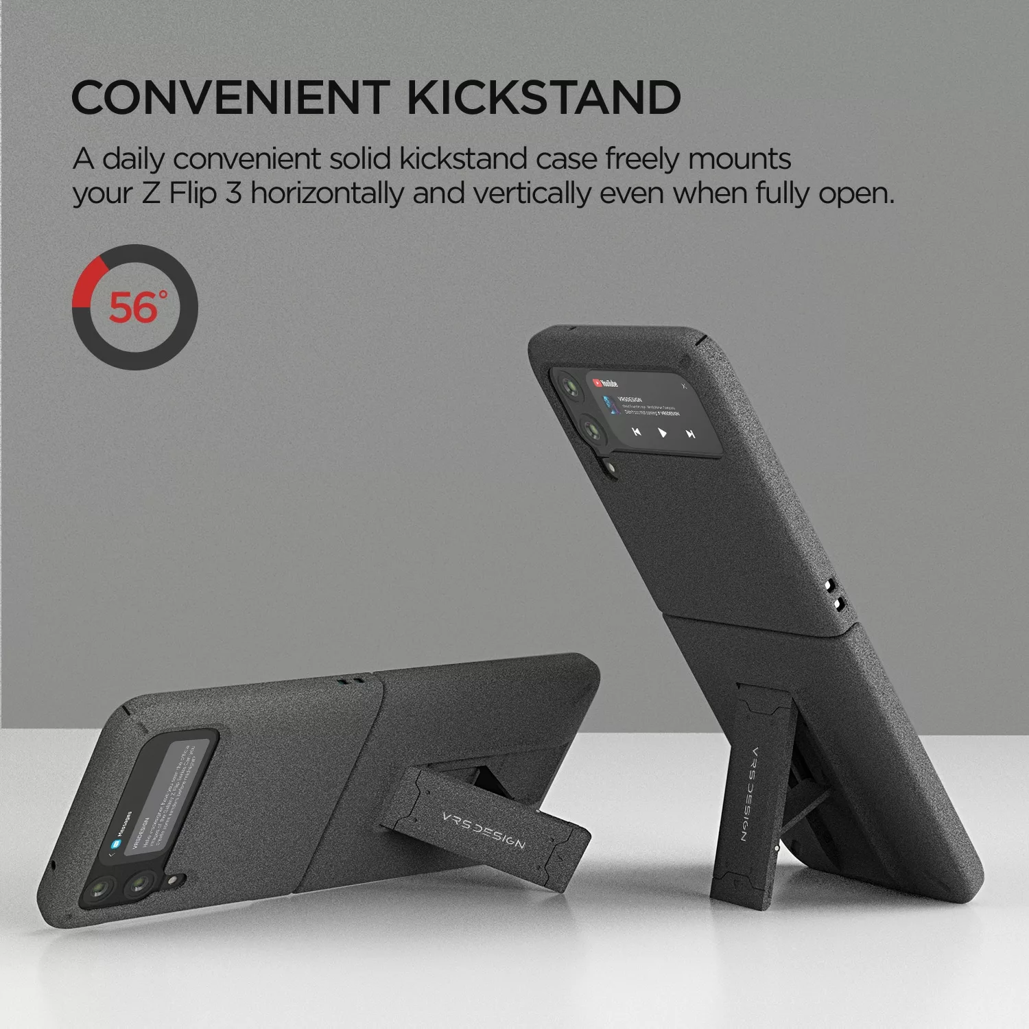 เคสกันกระแทก VRS รุ่น Quick Stand Modern - Galaxy Z Flip 3 - Sand Stone