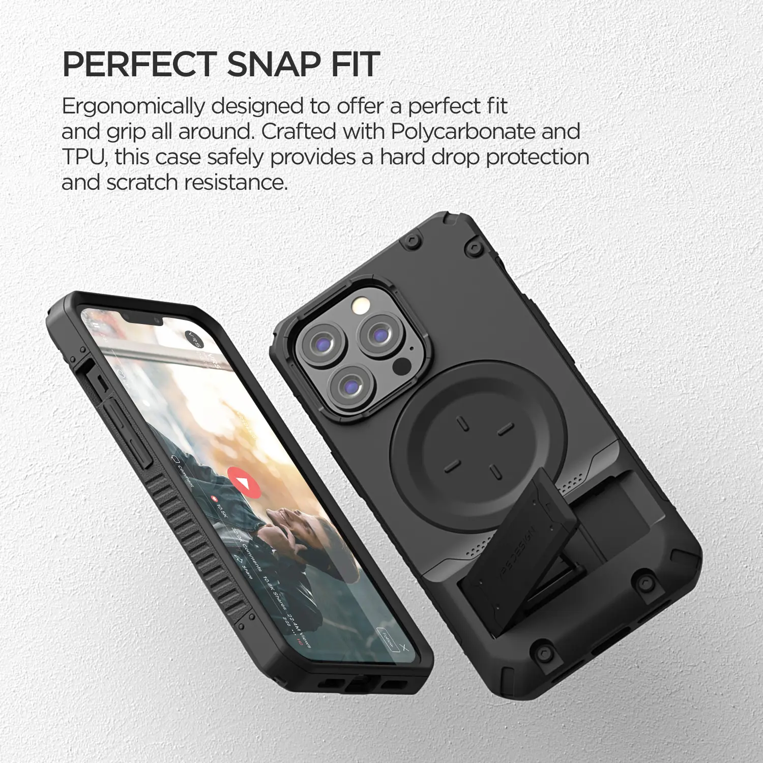เคส VRS รุ่น MagSafe QuickStand Pro - iPhone 13 Pro - สีดำ