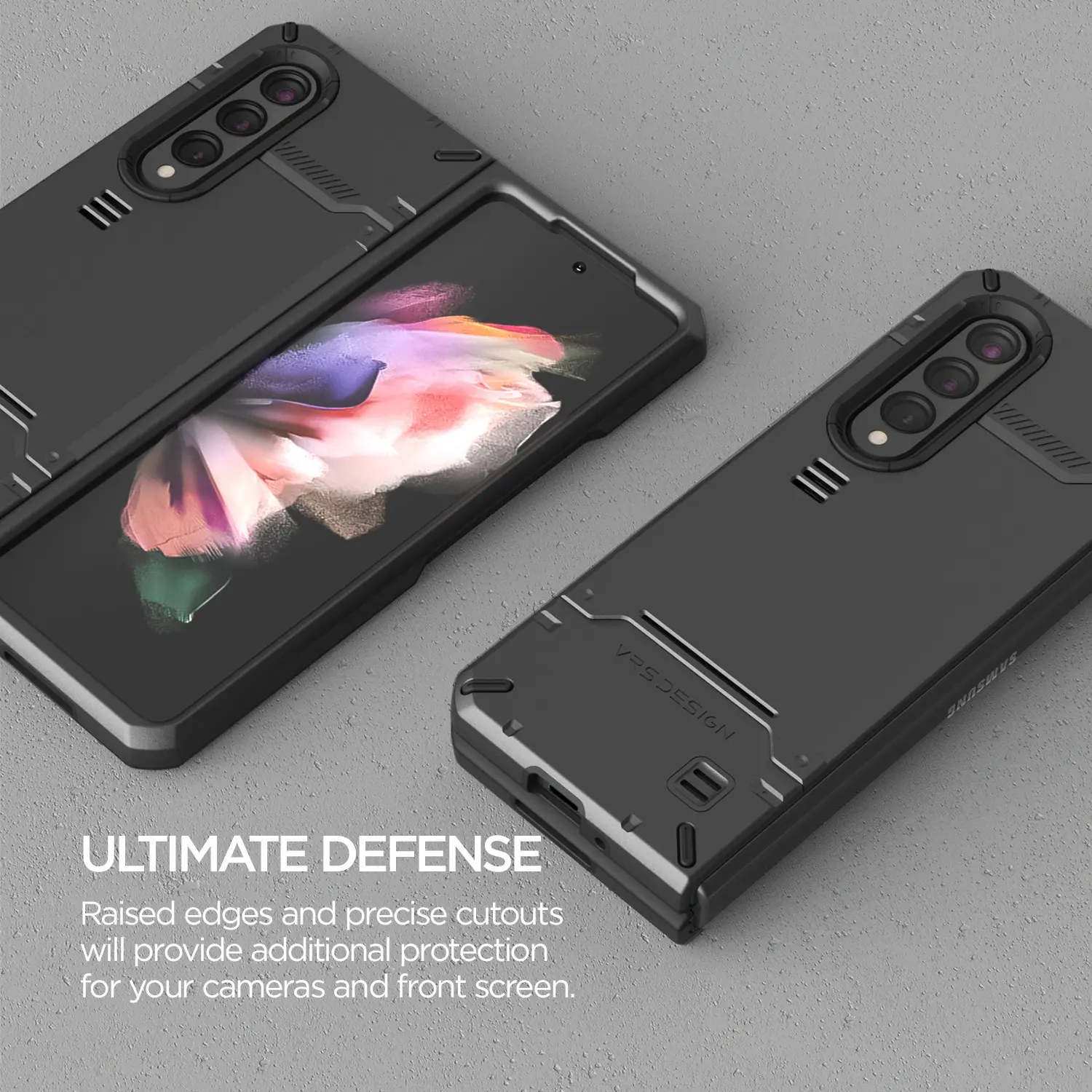 เคส VRS รุ่น Hard Drop Pro - Galaxy Z Fold 3 - Metal Black