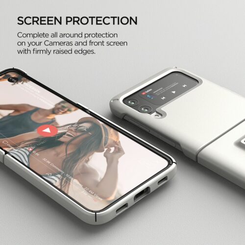 เคสกันกระแทก VRS รุ่น Quick Stand Modern - Galaxy Z Flip 3 - White - Image 7