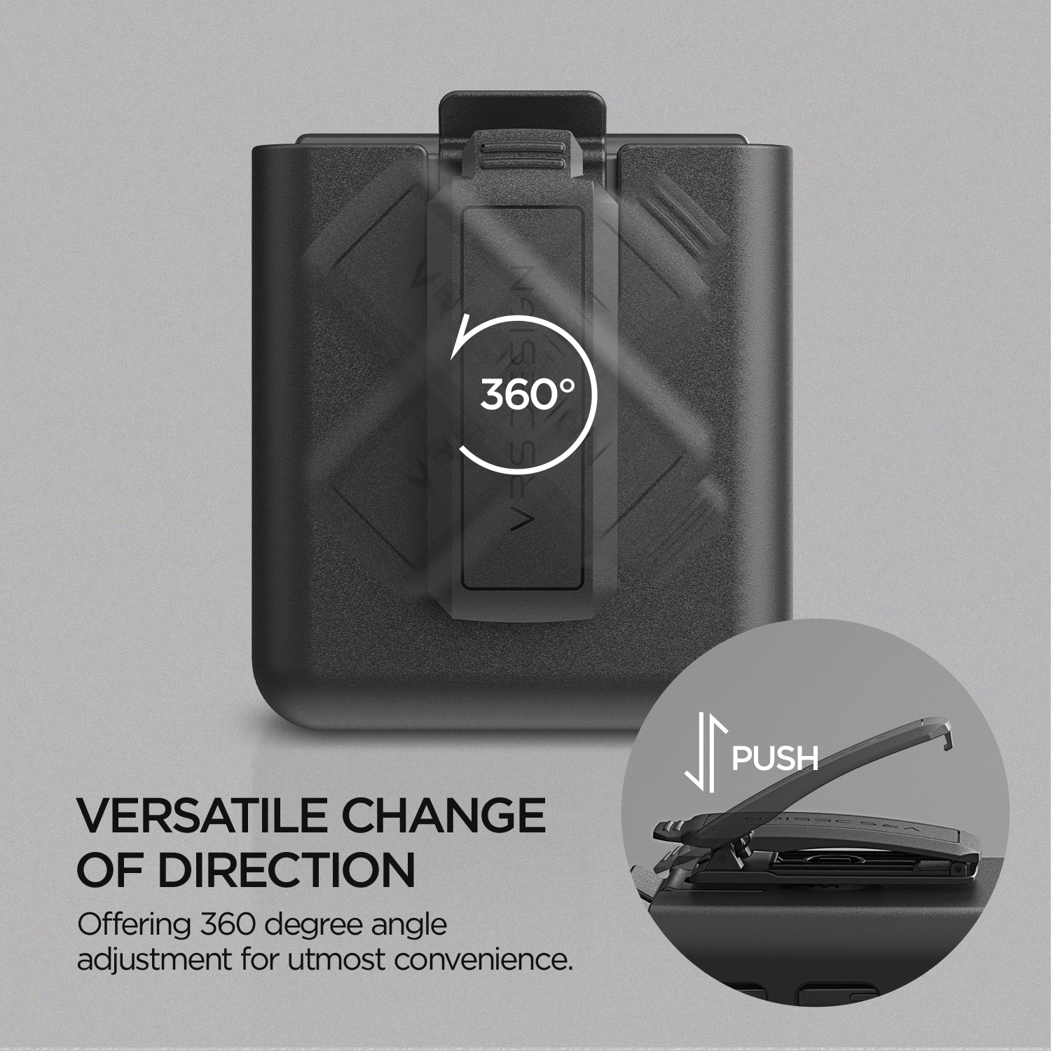 เคสกันกระแทก VRS รุ่น Quick Stand Modern + Multi Clip - Galaxy Z Flip 3 - Matte Black