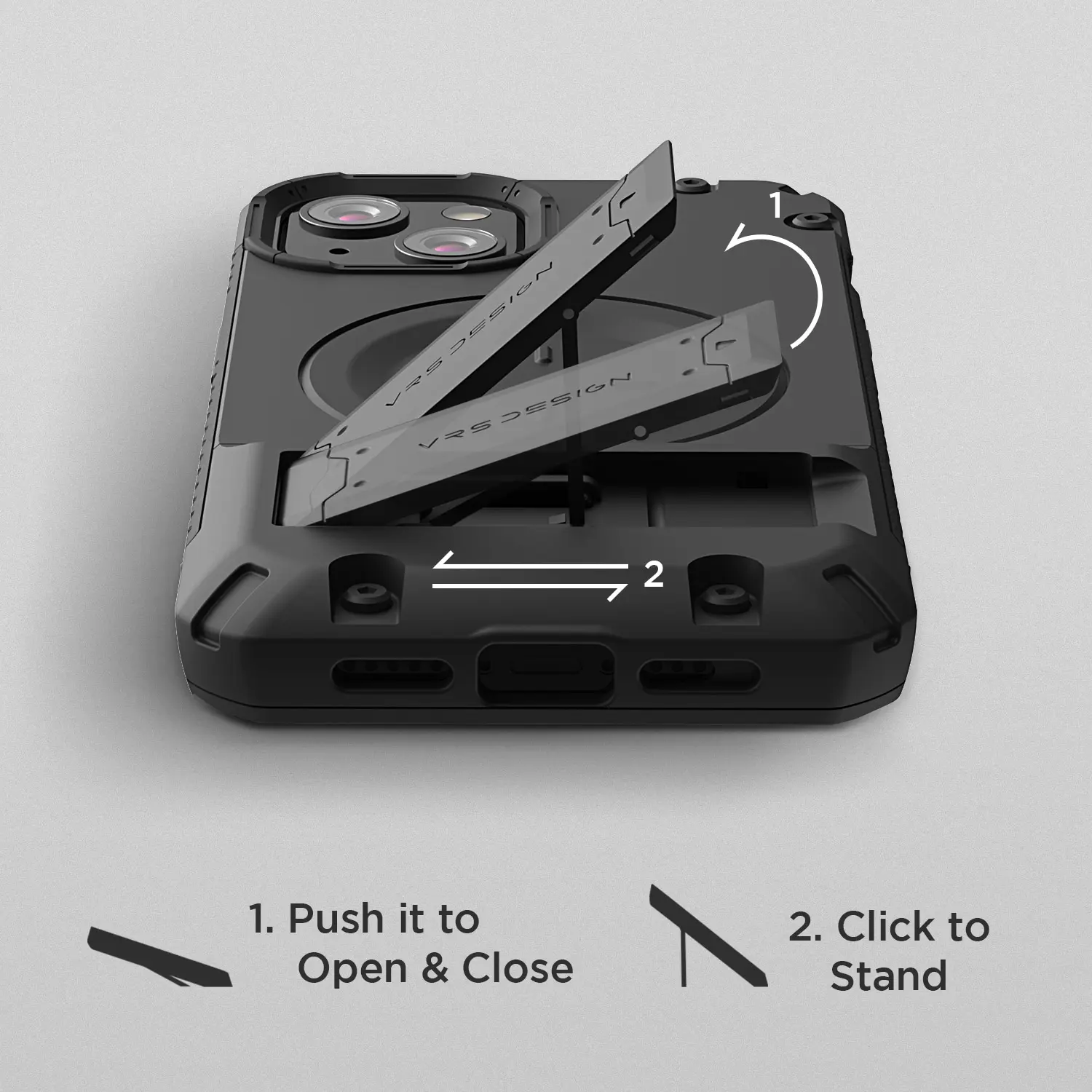 เคส VRS รุ่น MagSafe QuickStand Pro - iPhone 13 - สีดำ