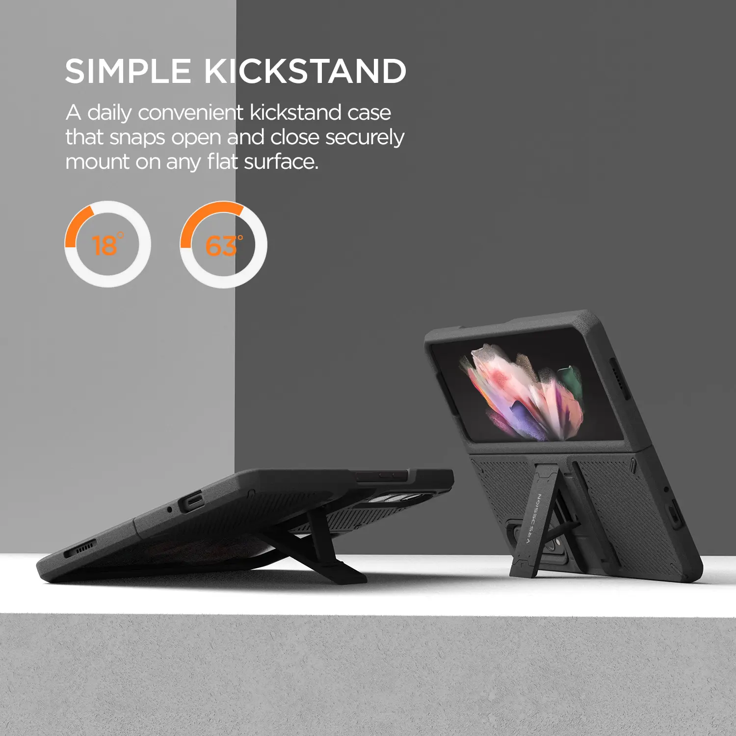 เคส VRS รุ่น Quick Stand Pro - Galaxy Z Fold 3 - Sand Stone