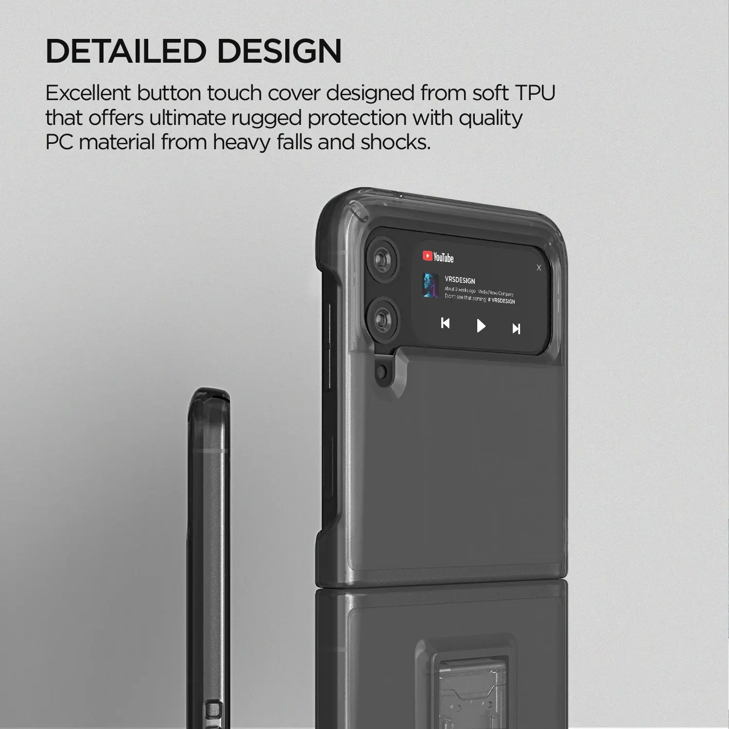 เคสกันกระแทก VRS รุ่น Quick Stand Modern + Multi Clip - Galaxy Z Flip 3 - Clear