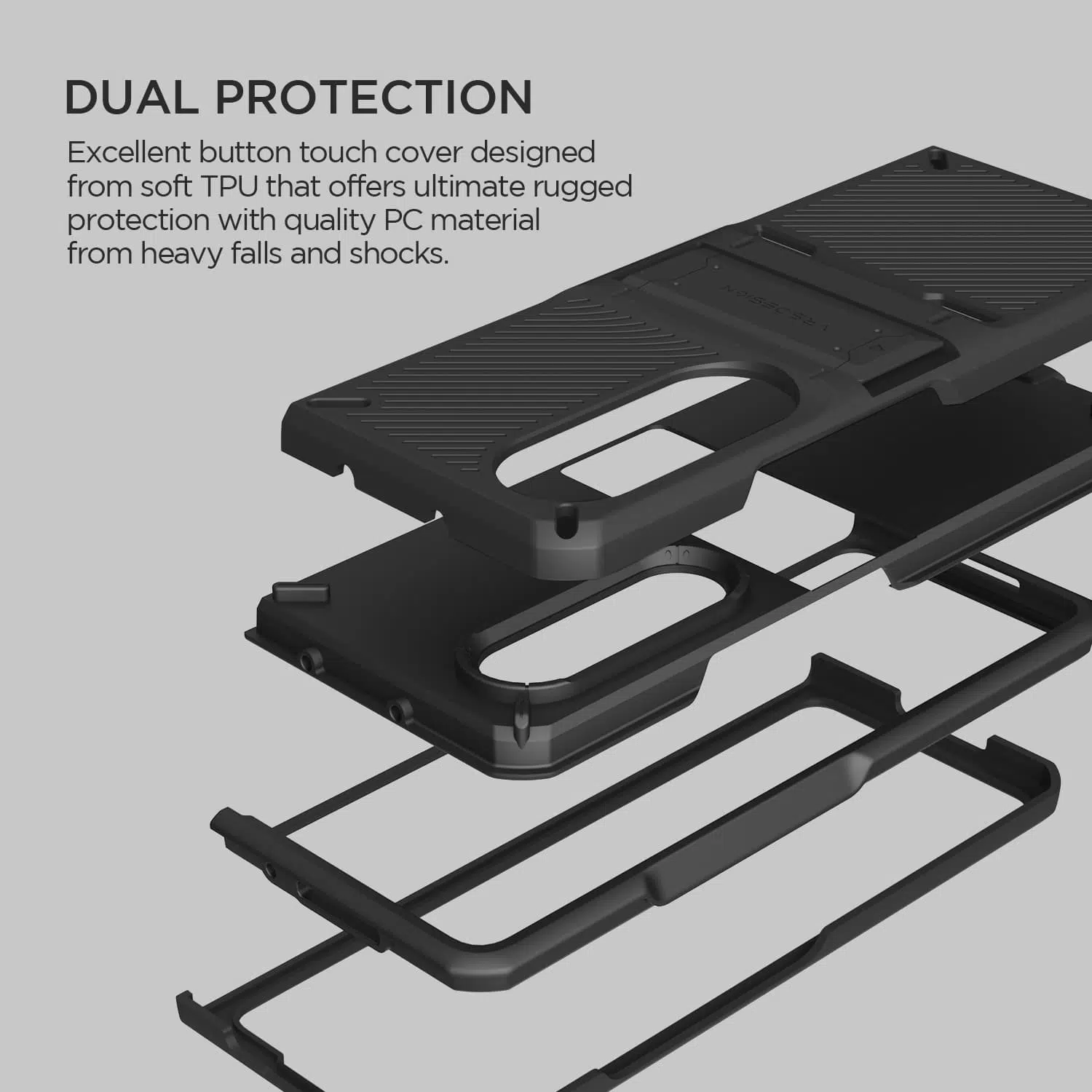 เคส VRS รุ่น Quick Stand Pro - Galaxy Z Fold 3 - Matte Black