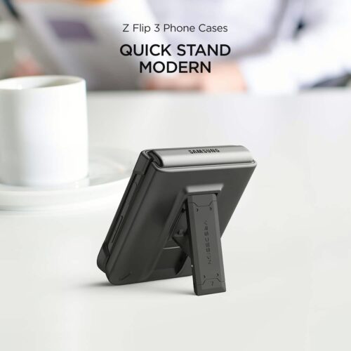 เคสกันกระแทก VRS รุ่น Quick Stand Modern - Galaxy Z Flip 3 - White - Image 15