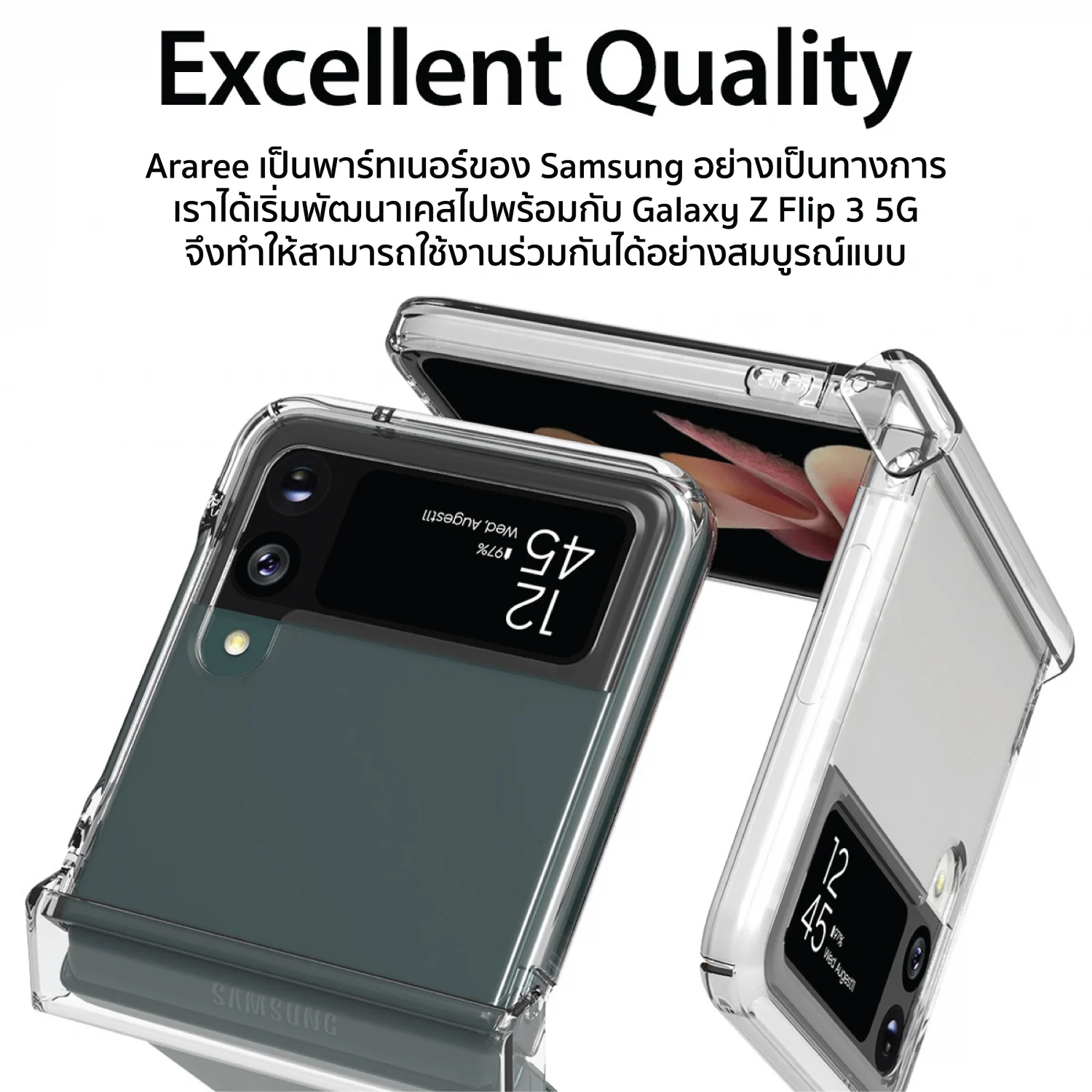 เคส Araree รุ่น Nukin 360 - Galaxy Z Flip 3 - สีใส