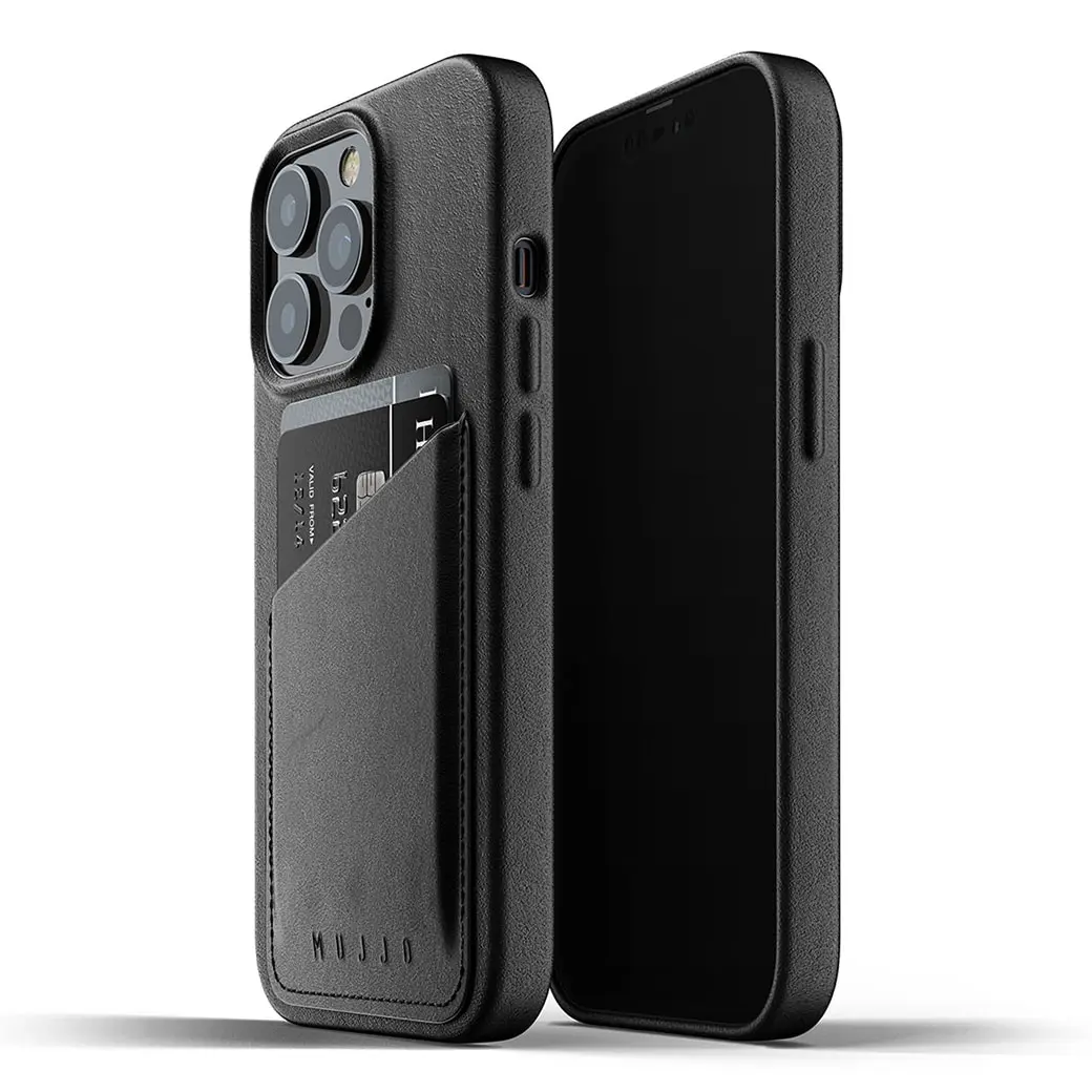 เคส Mujjo รุ่น Full Leather Wallet - iPhone 13 Pro - สีดำ