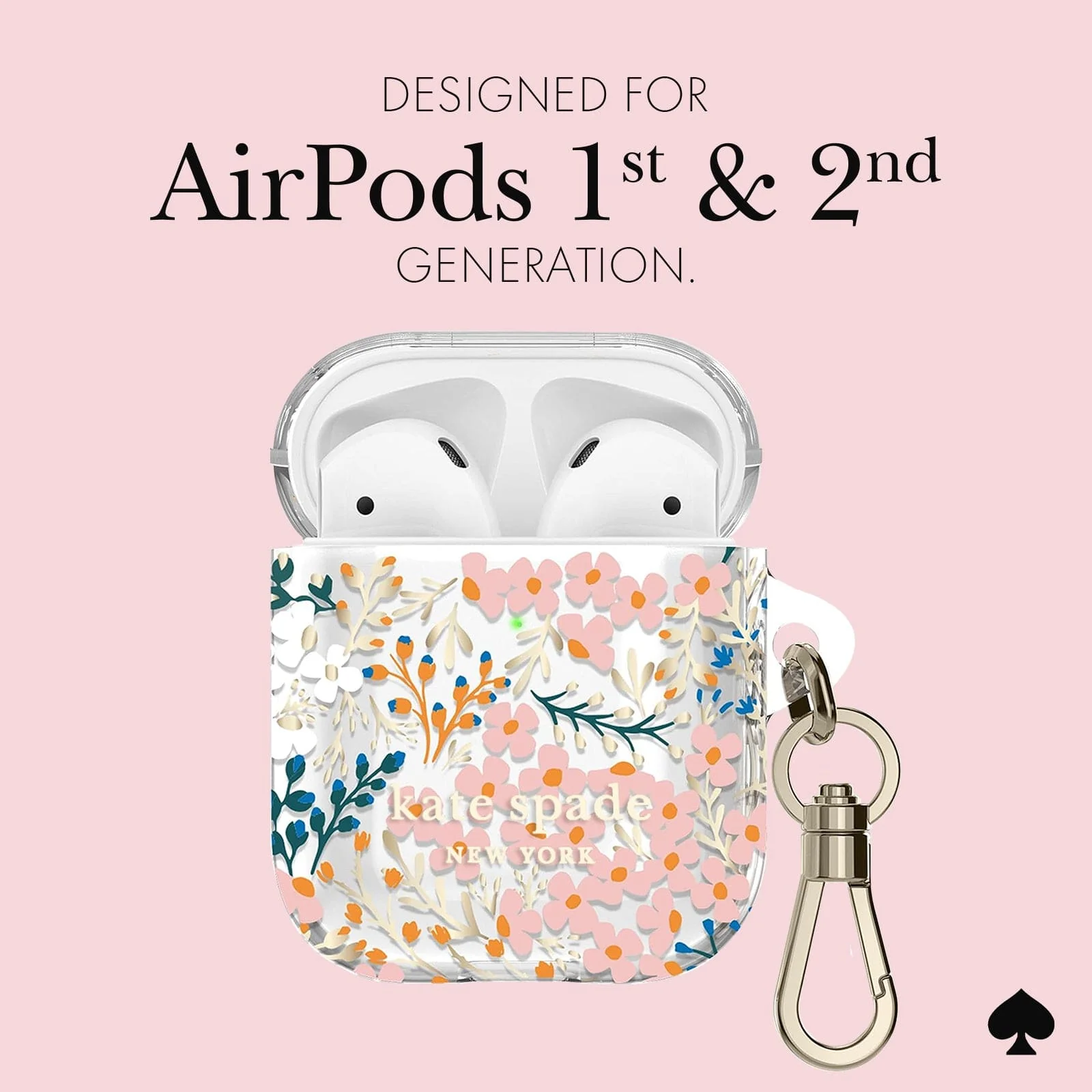 Kate Spade New York รุ่น Protective - เคส Airpods 1/2 - ลาย Multi Floral/Rose/Pacific Green