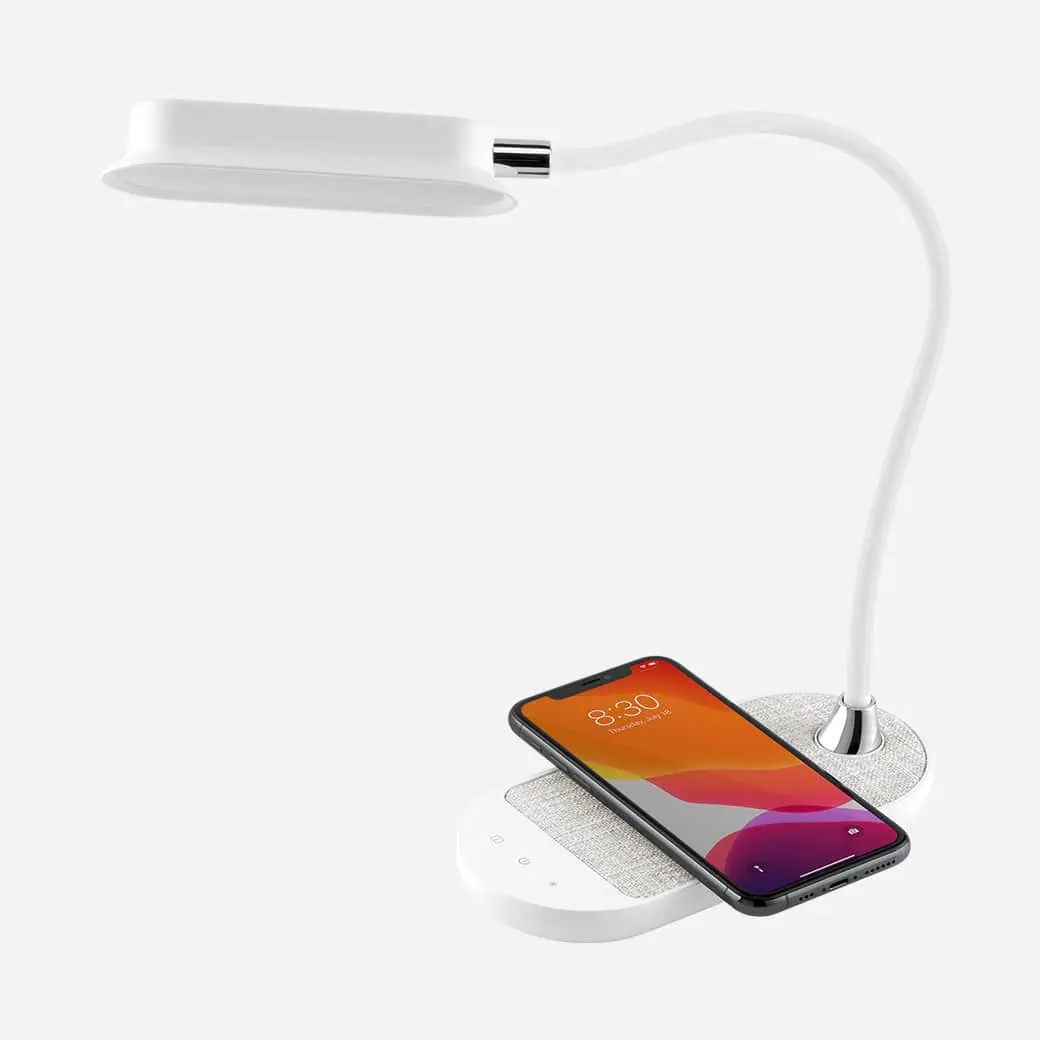 โคมไฟตั้งโต๊ะ Momax รุ่น Q.LED Flex Mini Desk Lamp พร้อมชาร์จแบบไร้สาย - ขาว