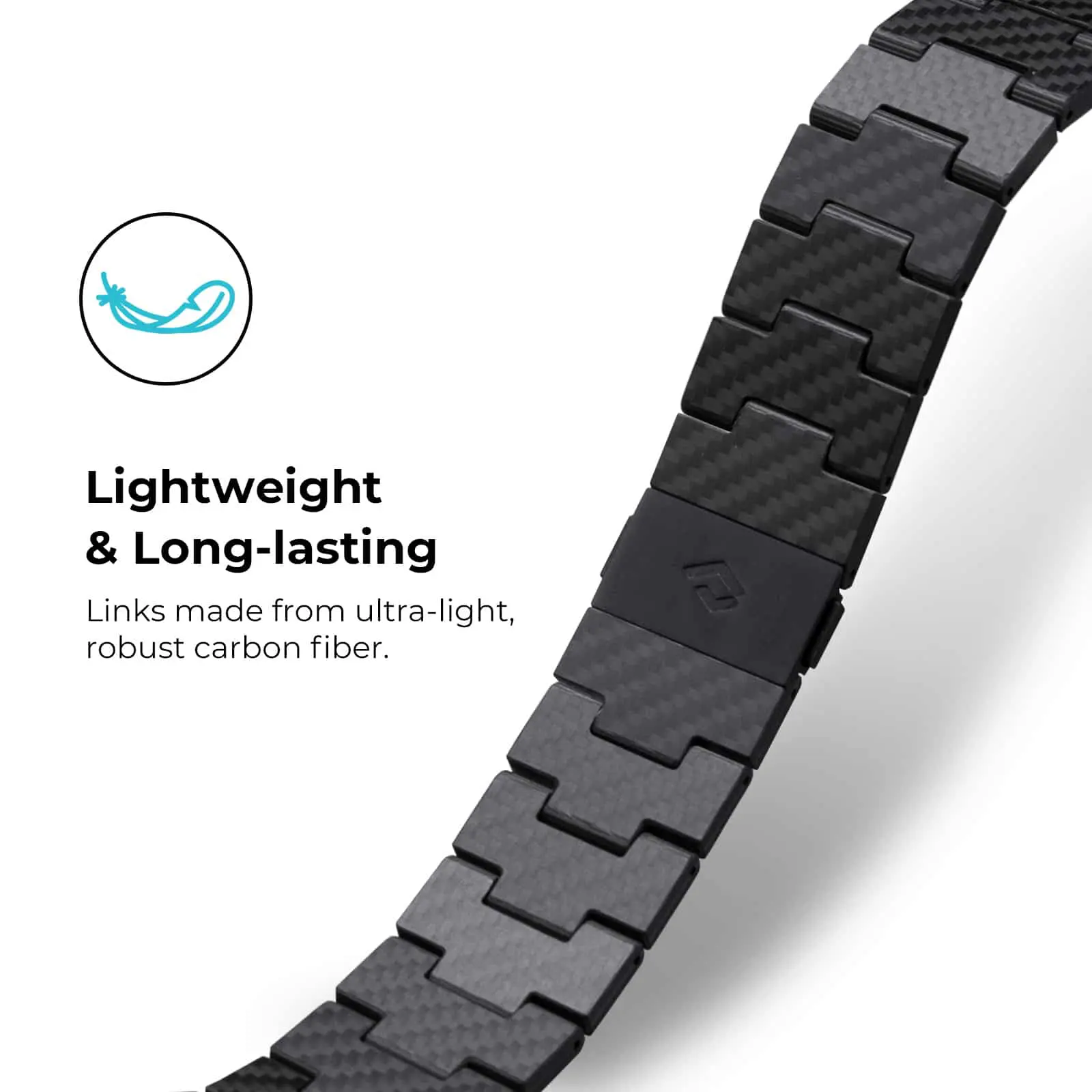 สายนาฬิกา PITAKA รุ่น Carbon Fiber Link Bracelet Band - ดีไซน์ Retro (Apple Watch 38/40/41mm) - Carbon