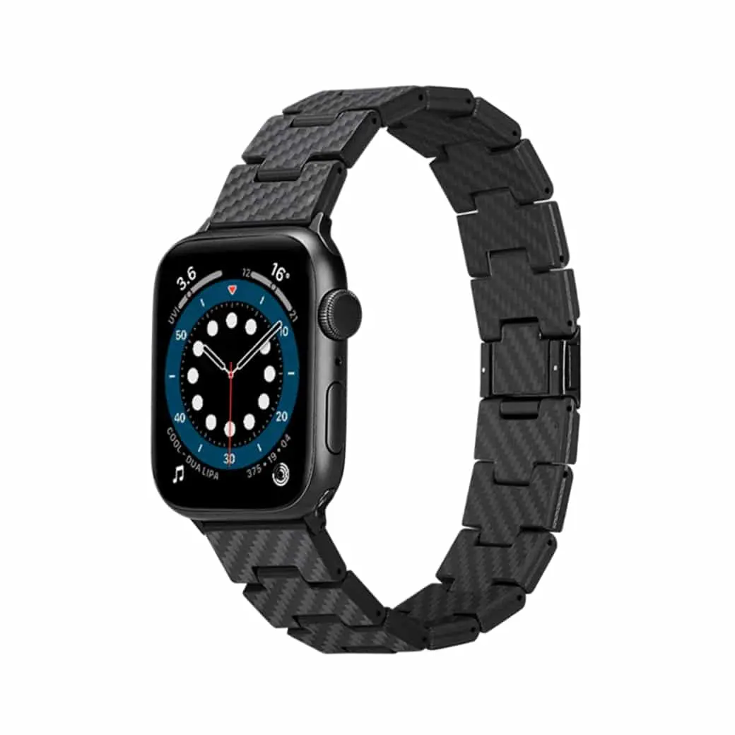 สายนาฬิกา PITAKA รุ่น Carbon Fiber Link Bracelet Band - ดีไซน์ Retro (Apple Watch 42/44/45mm) - Carbon