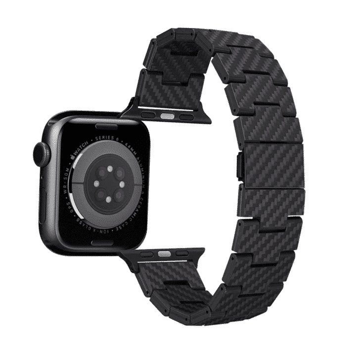 สายนาฬิกา PITAKA รุ่น Carbon Fiber Link Bracelet Band - ดีไซน์ Retro (Apple Watch 42/44/45mm) - Carbon